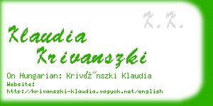 klaudia krivanszki business card